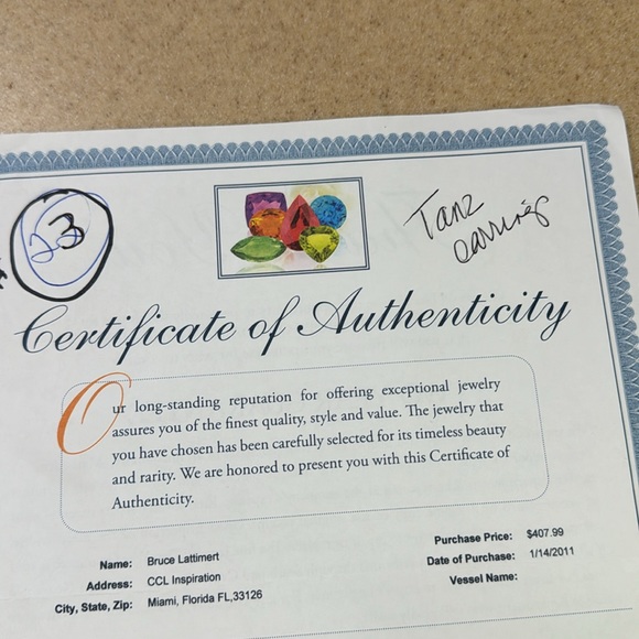 14k white gold and tanzanite earrings approx 1.20 carats - Picture 7 of 8